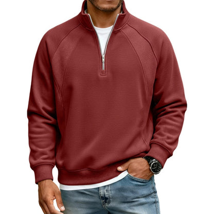 ✨ Refined Casual Comfort | Men's Warm Half-Zip Stand-Collar Sweatshirt