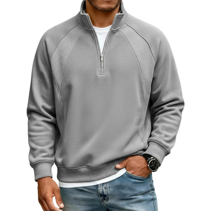✨ Refined Casual Comfort | Men's Warm Half-Zip Stand-Collar Sweatshirt