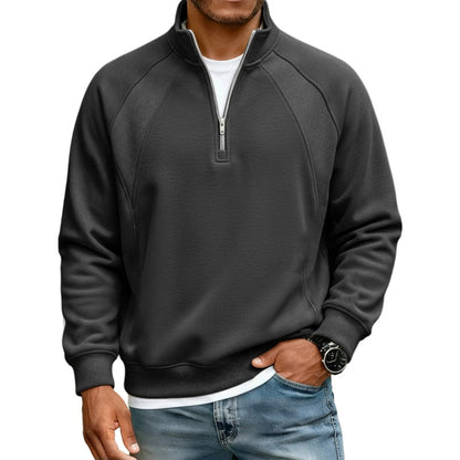 ✨ Refined Casual Comfort | Men's Warm Half-Zip Stand-Collar Sweatshirt