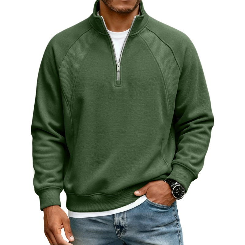 ✨ Refined Casual Comfort | Men's Warm Half-Zip Stand-Collar Sweatshirt