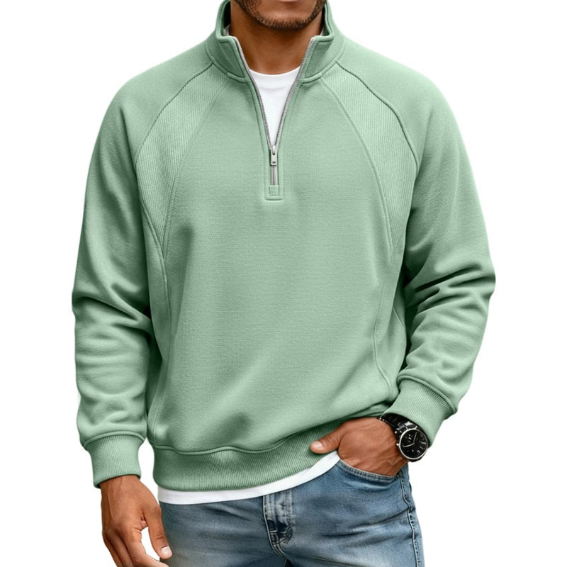 ✨ Refined Casual Comfort | Men's Warm Half-Zip Stand-Collar Sweatshirt