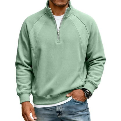 ✨ Refined Casual Comfort | Men's Warm Half-Zip Stand-Collar Sweatshirt