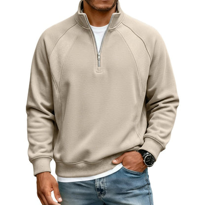 ✨ Refined Casual Comfort | Men's Warm Half-Zip Stand-Collar Sweatshirt