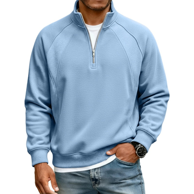 ✨ Refined Casual Comfort | Men's Warm Half-Zip Stand-Collar Sweatshirt