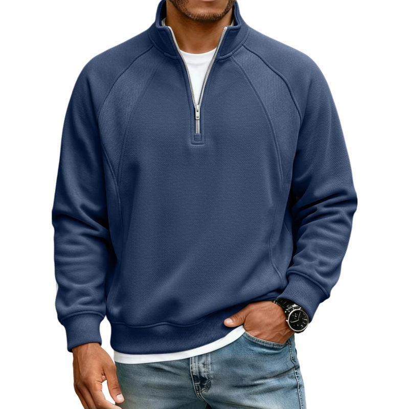 ✨ Refined Casual Comfort | Men's Warm Half-Zip Stand-Collar Sweatshirt