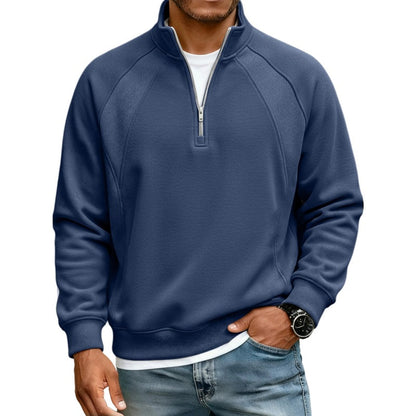 ✨ Refined Casual Comfort | Men's Warm Half-Zip Stand-Collar Sweatshirt