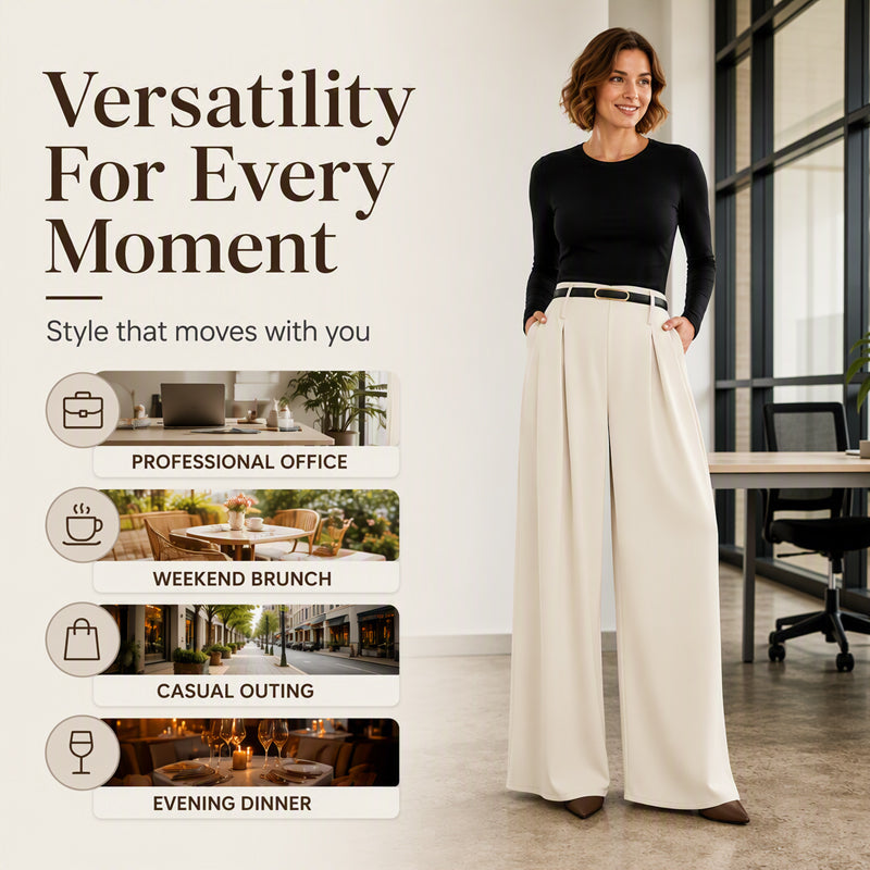 🌸 New Arrival | Women's High-Waisted Relaxed Wide-Leg Pants