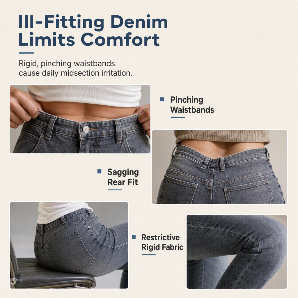Women's Retro Wide-Leg Denim Jeans