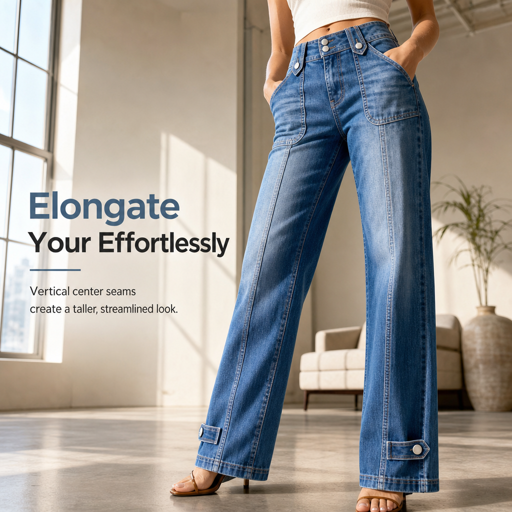 Women's Retro Wide-Leg Denim Jeans