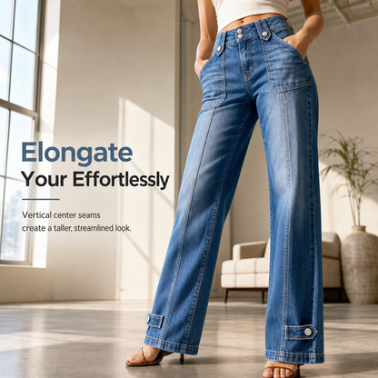 Women's Retro Wide-Leg Denim Jeans