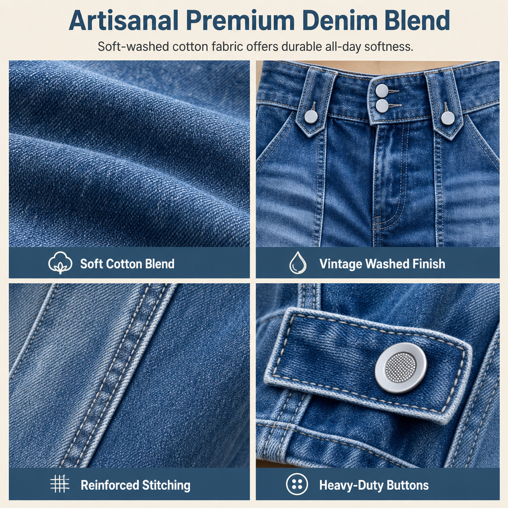 Women's Retro Wide-Leg Denim Jeans