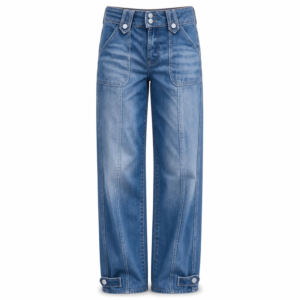 Women's Retro Wide-Leg Denim Jeans