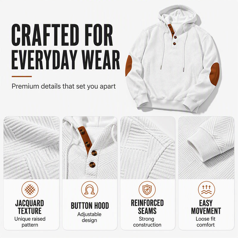 Men's Casual Jacquard Hooded Sweatshirt