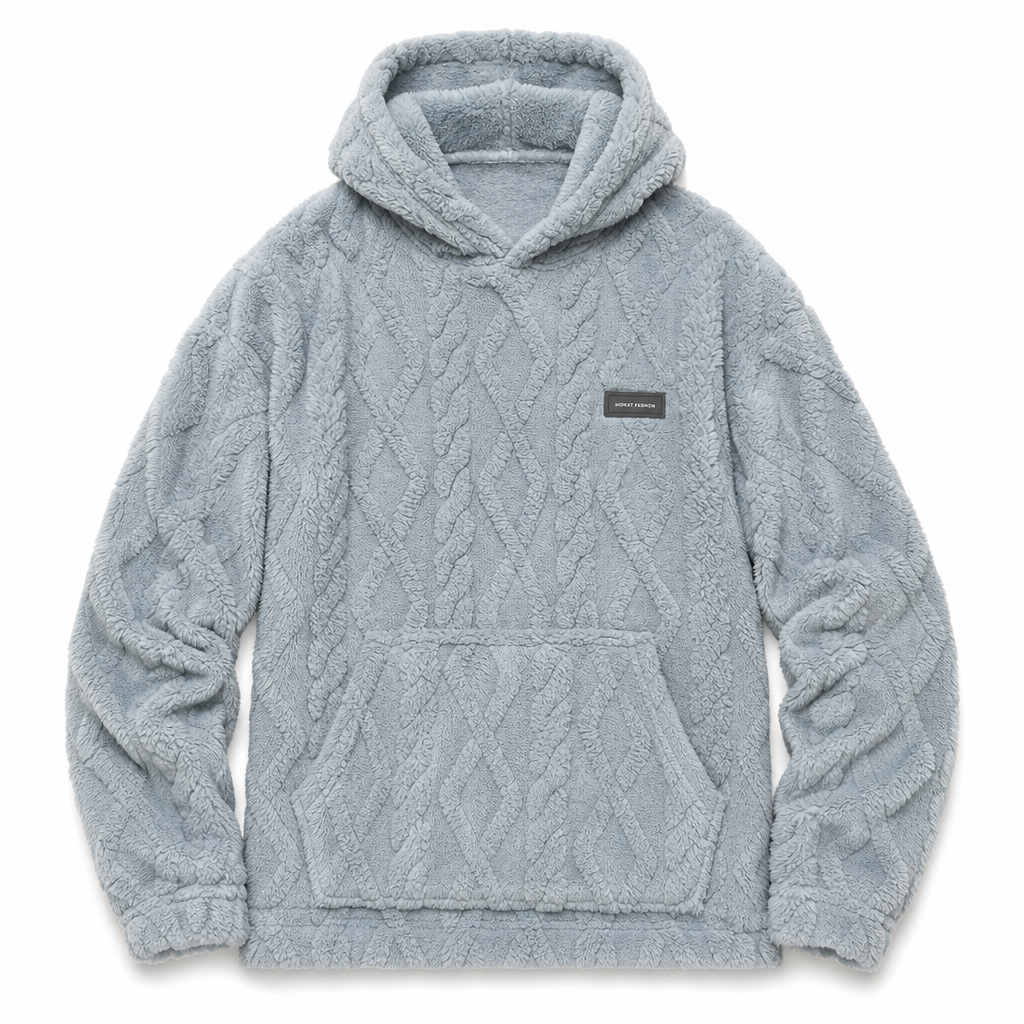 ❄️ Winter-Ready Comfort | Men's Fleece-Lined Jacquard Hooded Pullover