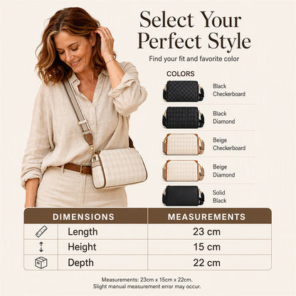 ⌛Limited-Time Offer-Stylish 3-Layer Diamond-Patterned Crossbody Bag
