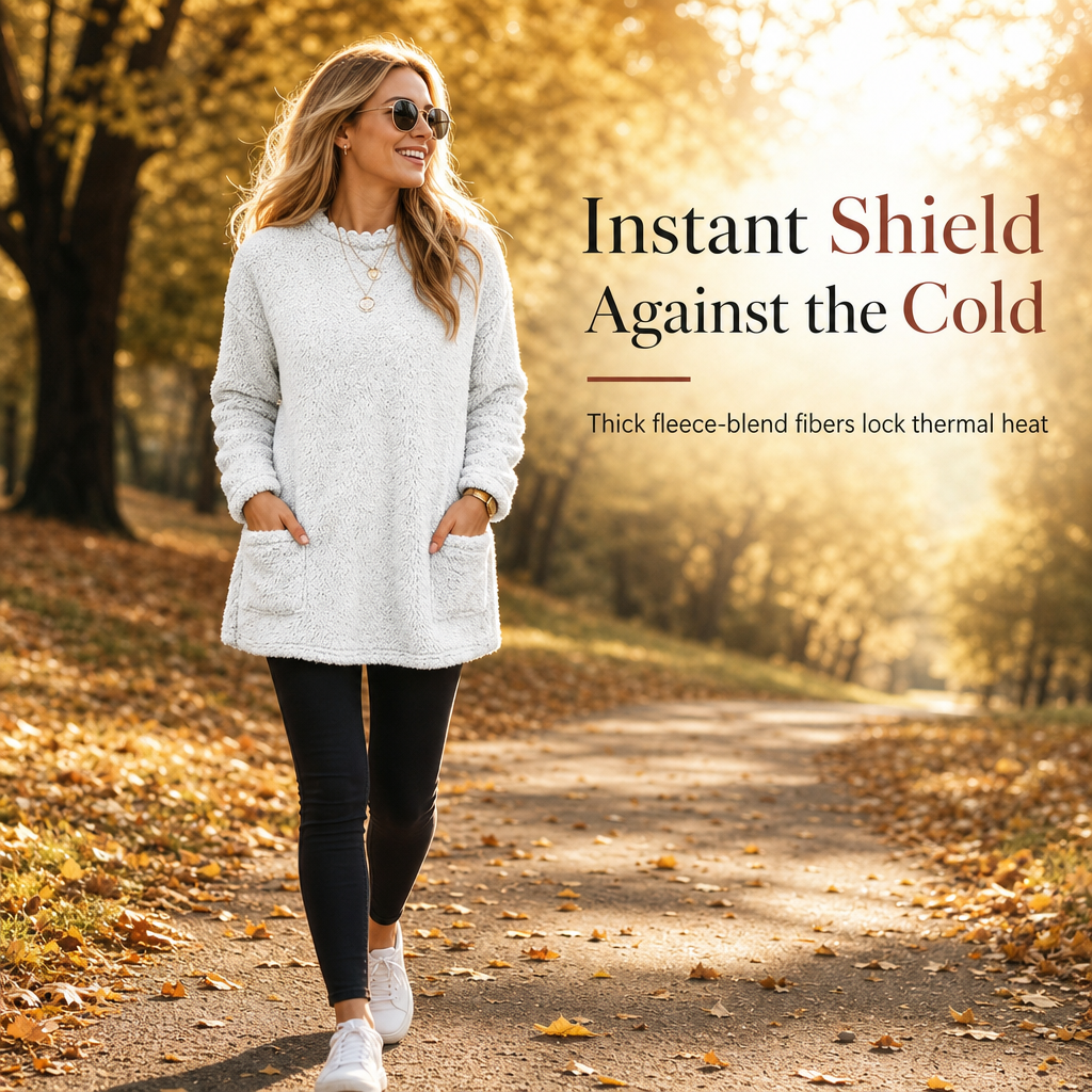🍂Limited-Time Offer ☁️Women's Warm Crew Neck Long Sleeve Top