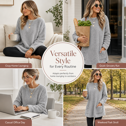 🍂Limited-Time Offer ☁️Women's Warm Crew Neck Long Sleeve Top