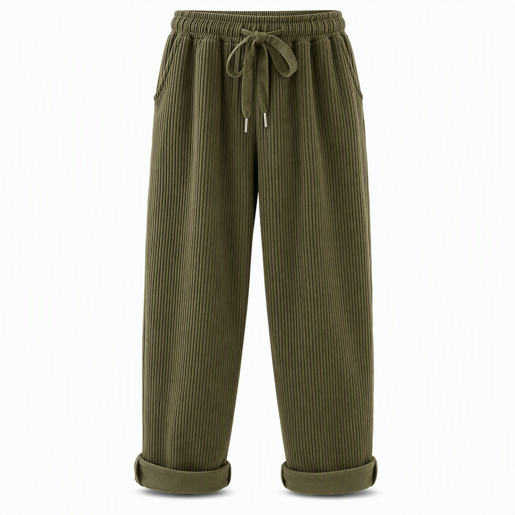 ✨ Easy Everyday Comfort | Women's Ribbed High-Waisted Drawstring Wide-Leg Pants