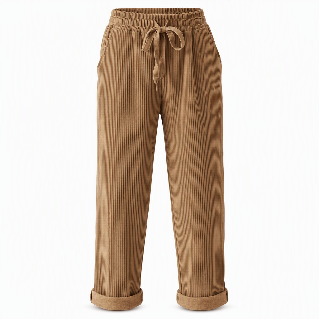 ✨ Easy Everyday Comfort | Women's Ribbed High-Waisted Drawstring Wide-Leg Pants
