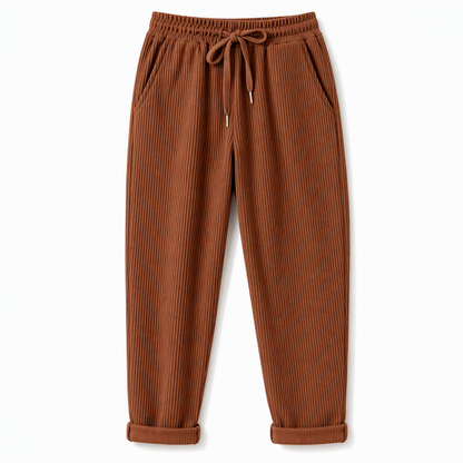 ✨ Easy Everyday Comfort | Women's Ribbed High-Waisted Drawstring Wide-Leg Pants