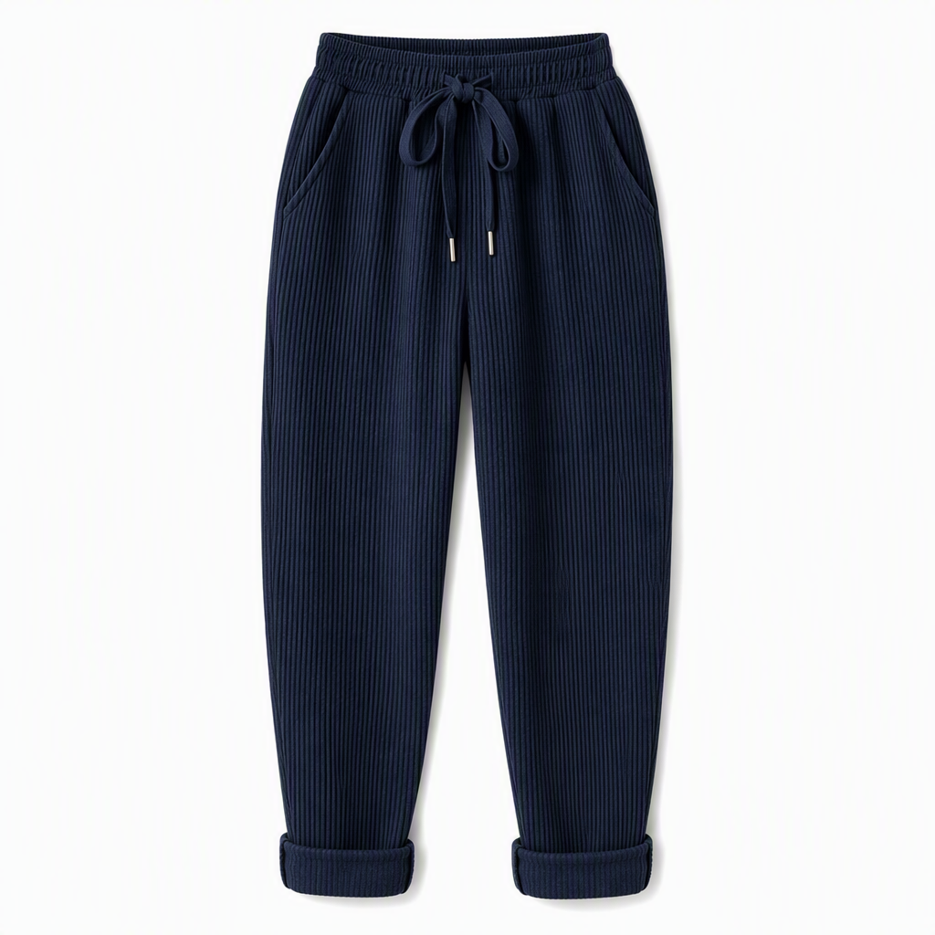 ✨ Easy Everyday Comfort | Women's Ribbed High-Waisted Drawstring Wide-Leg Pants