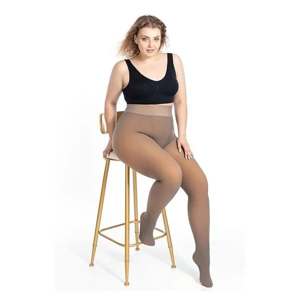 ❄️ Sheer Look, Cozy Warmth | Women's Plush-Lined High-Waisted Thermal Tights