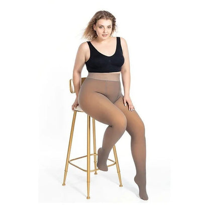 ❄️ Sheer Look, Cozy Warmth | Women's Plush-Lined High-Waisted Thermal Tights