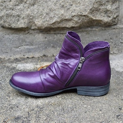 👢 Easy On, Polished Look | Women’s Side-Zip PU Boots