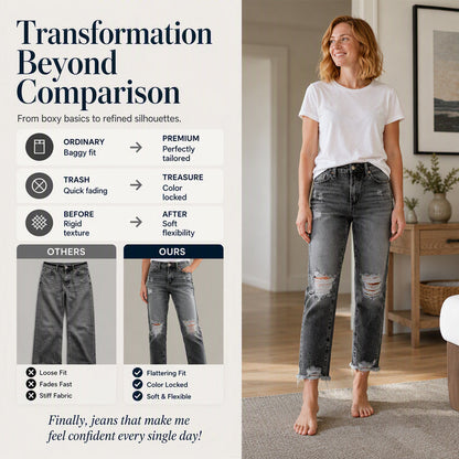 👖 Vintage Edge, Effortless Style | Women's Distressed Ripped Jeans