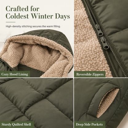 ✨Free Shipping✨Reversible Hooded Padded Slim-Fit Coat