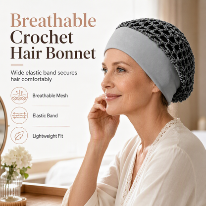 Elastic Breathable Wide Band Mesh Hair Net Cap Hollow Out Hair Cover