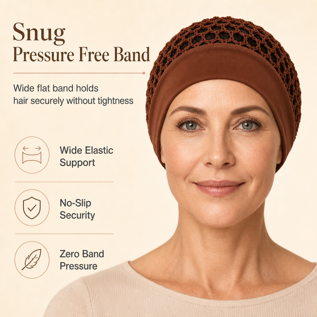 Elastic Breathable Wide Band Mesh Hair Net Cap Hollow Out Hair Cover