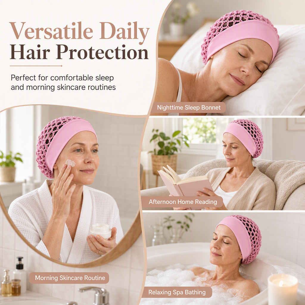 Elastic Breathable Wide Band Mesh Hair Net Cap Hollow Out Hair Cover