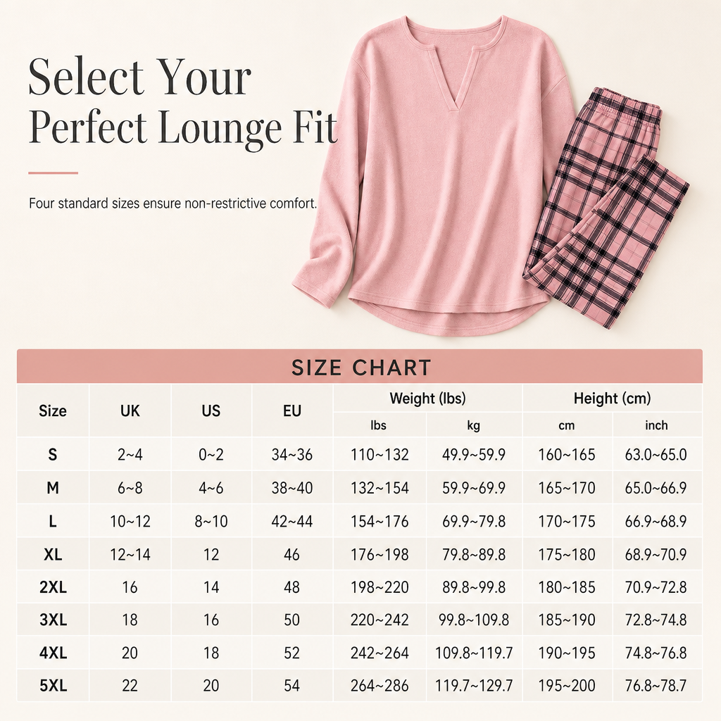 ☁️ Cozy Made Easy | Women's Relaxed Knit Top & Plaid Leggings 2-Piece Set