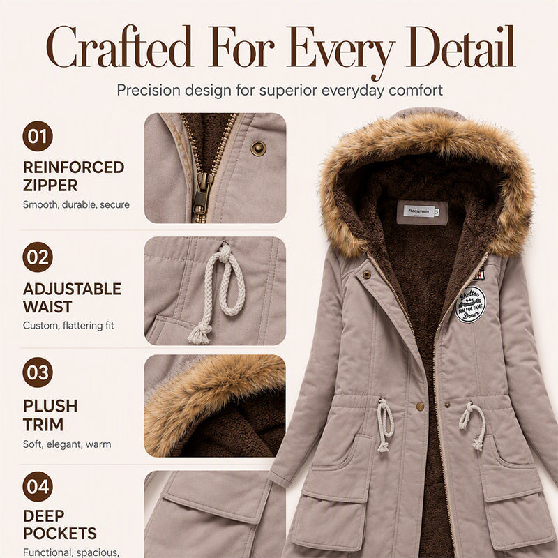 ❄️ Cozy Winter Coverage | Women's Warm-Lined Hooded Parka Jacket