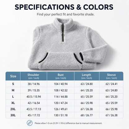 👚✨Women's Half-Zip Warm Plush Sweatshirt✨𝘉𝘶𝘺 𝘢𝘯𝘺 2 𝘢𝘯𝘥 𝘨𝘦𝘵 𝘢𝘯 𝘦𝘹𝘵𝘳𝘢 8% 𝘥𝘪𝘴𝘤𝘰𝘶𝘯𝘵