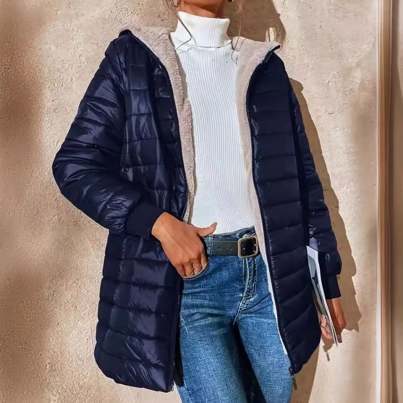 ⌛Limited-Time Offer-Women's Quilted Hooded Warm Winter Coat with Zipper