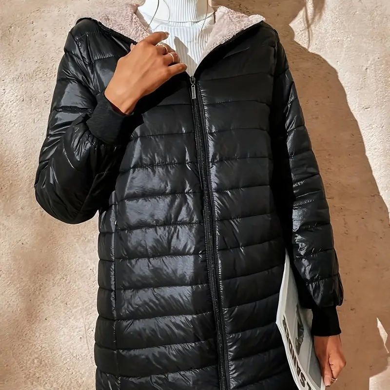 ⌛Limited-Time Offer-Women's Quilted Hooded Warm Winter Coat with Zipper