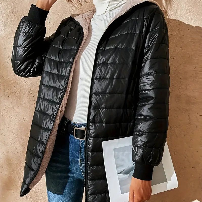 ⌛Limited-Time Offer-Women's Quilted Hooded Warm Winter Coat with Zipper