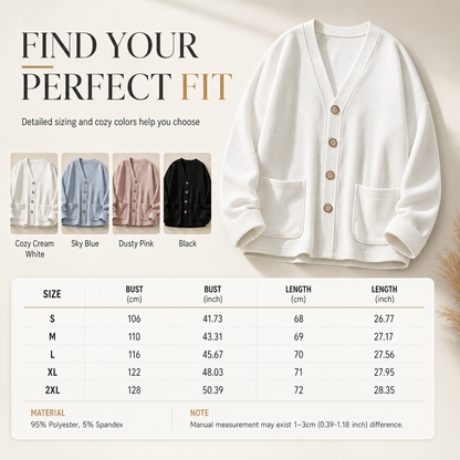 Women's Casual Corduroy V-Neck Cardigan Coat