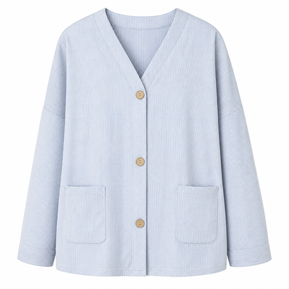 Women's Casual Corduroy V-Neck Cardigan Coat