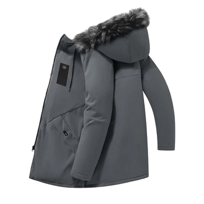 ❄️ Built for Cold Days | Men's Windproof Hooded Thermal Mid-Length Parka Jacket ⚡ Free Shipping