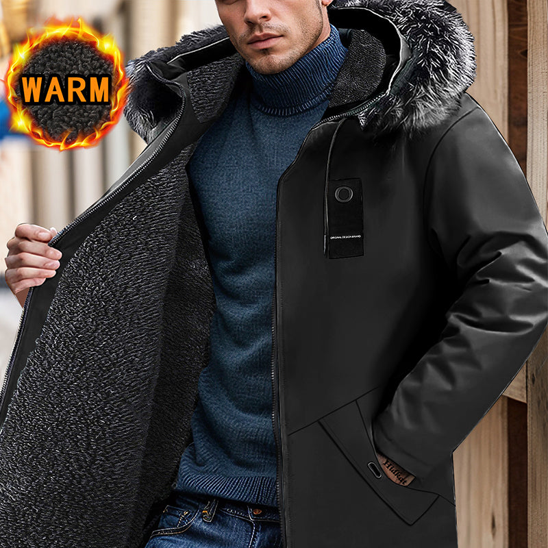 ❄️ Built for Cold Days | Men's Windproof Hooded Thermal Mid-Length Parka Jacket ⚡ Free Shipping