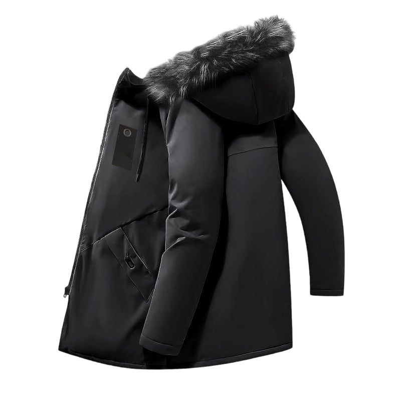 ❄️ Built for Cold Days | Men's Windproof Hooded Thermal Mid-Length Parka Jacket ⚡ Free Shipping