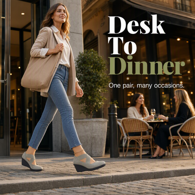 ⌛Limited-Time Offer-Women's Wedge Flats Slip On Comfort Shoes
