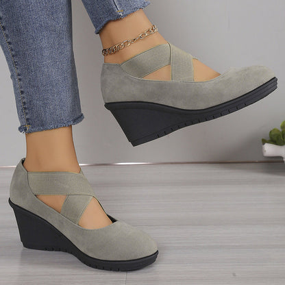 ⌛Limited-Time Offer-Women's Wedge Flats Slip On Comfort Shoes
