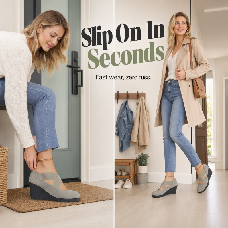 ⌛Limited-Time Offer-Women's Wedge Flats Slip On Comfort Shoes