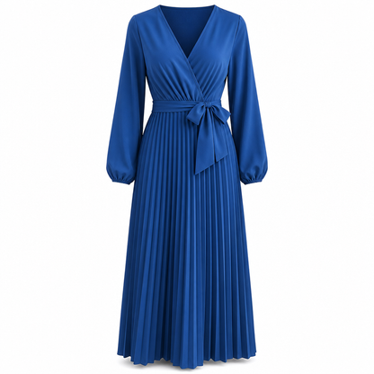 👗⌛Limited-Time Offer-Women's Elegant Crossover V Neck Pleated Maxi Dress✨