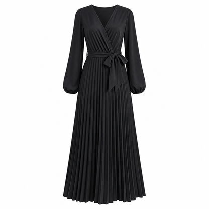 👗⌛Limited-Time Offer-Women's Elegant Crossover V Neck Pleated Maxi Dress✨