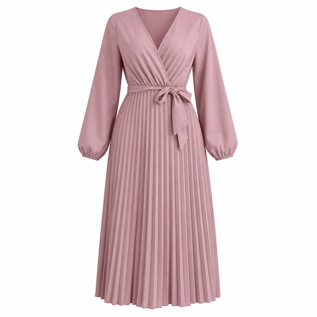 👗⌛Limited-Time Offer-Women's Elegant Crossover V Neck Pleated Maxi Dress✨